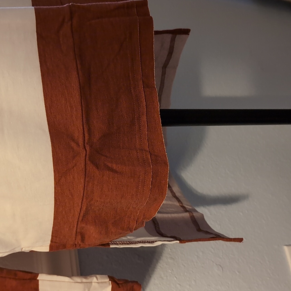 Brown stripe high low tunic - Picture 2 of 5